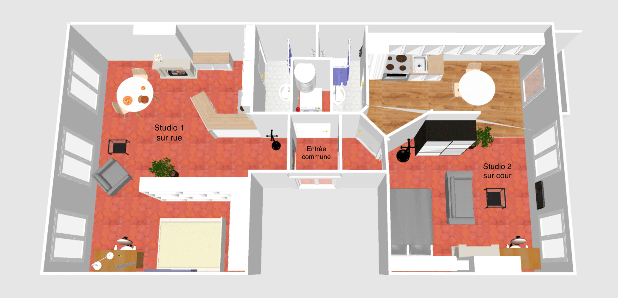 Plan 3D de face